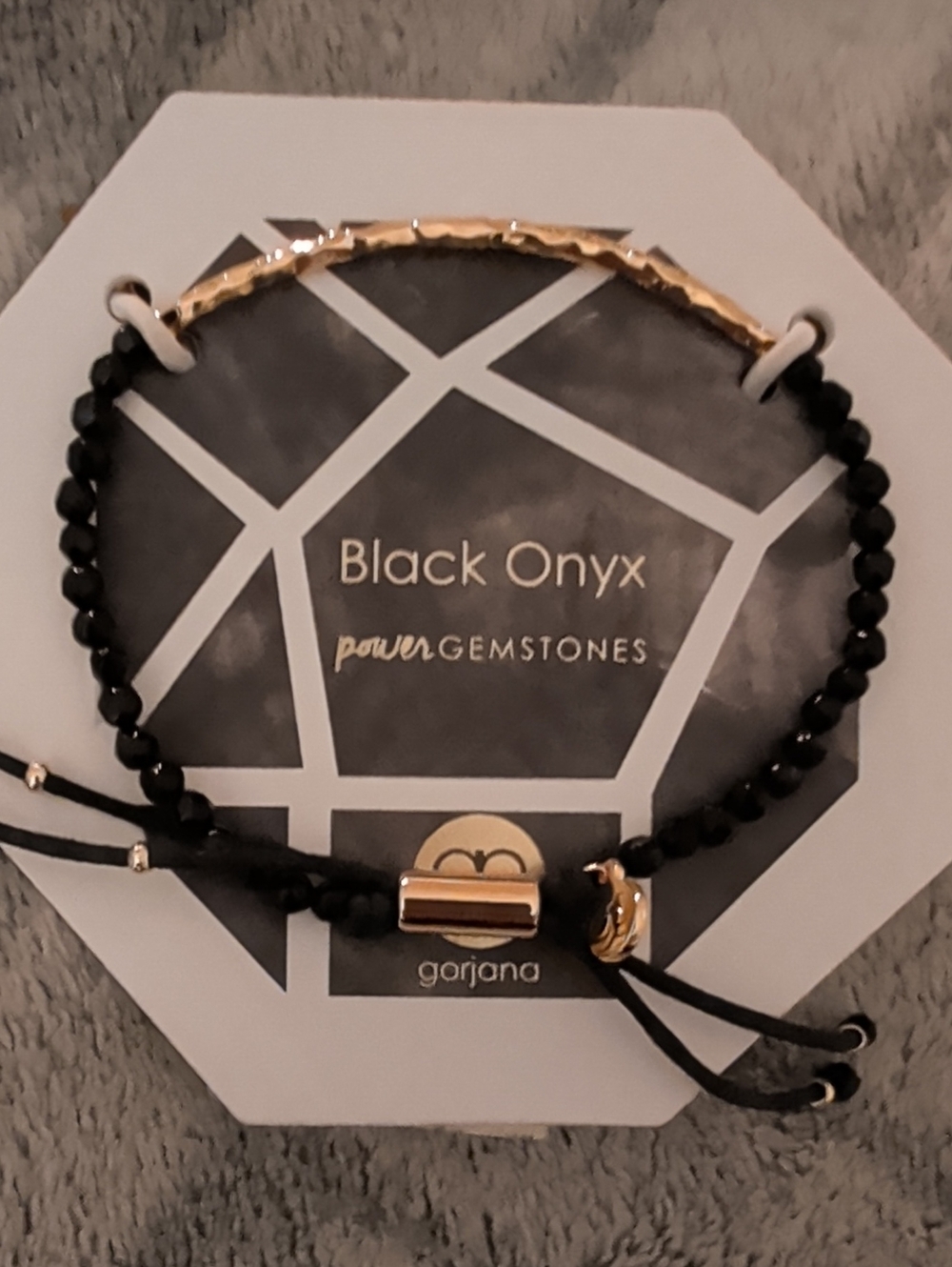 Gorjana Black Onyx Beaded Bracelet with Gold Accents